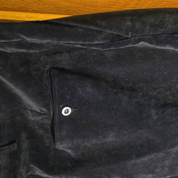 Stacy Adams Black Velvety Corduroy Pants Cuffs & Pleated Wide Leg Men's 36Wx26L - Picture 4 of 11